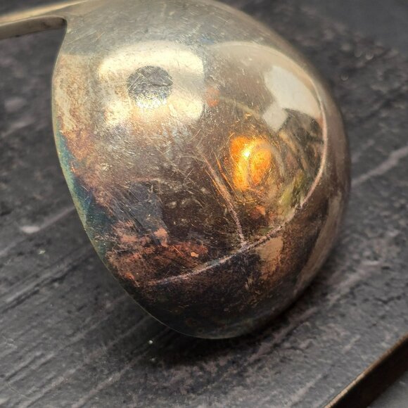 1881 Rogers Oneida Silver Plated Soup Ladle Ornate Handle Design Vintage HS270 - Picture 7 of 7